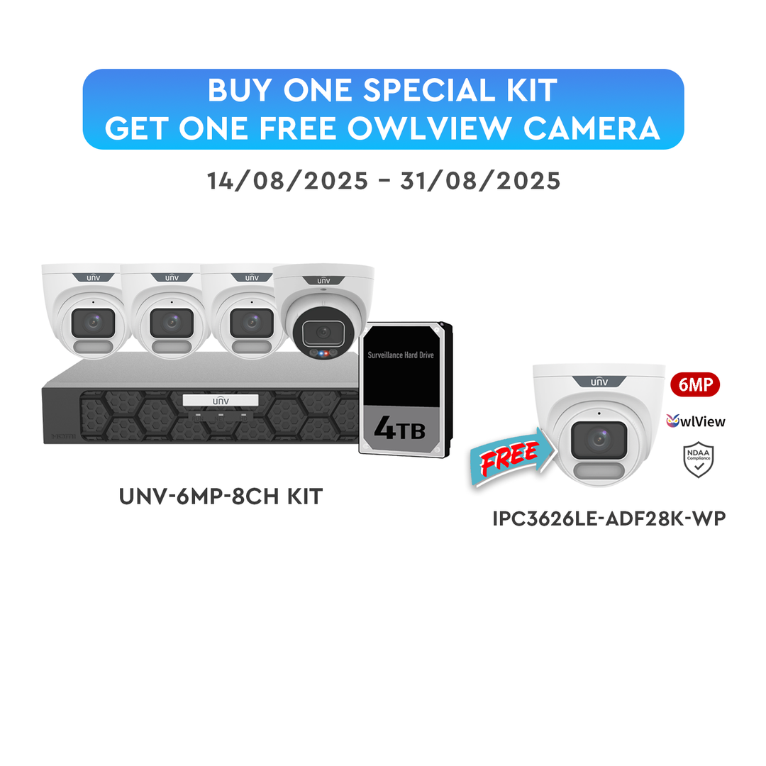 UNV 6MP OWLVIEW TRIGUARD CCTV KIT PROMO