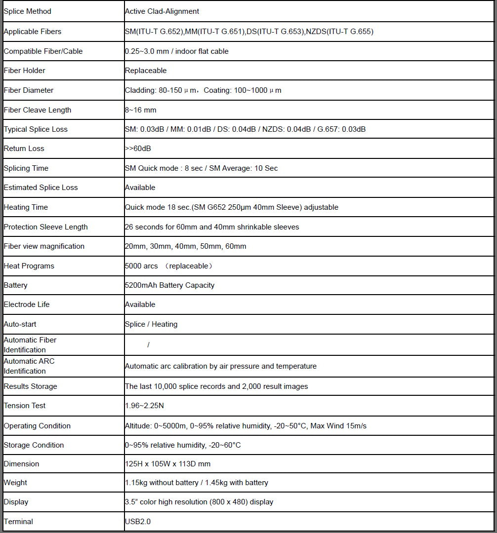 ST3100B Fibre Splicer