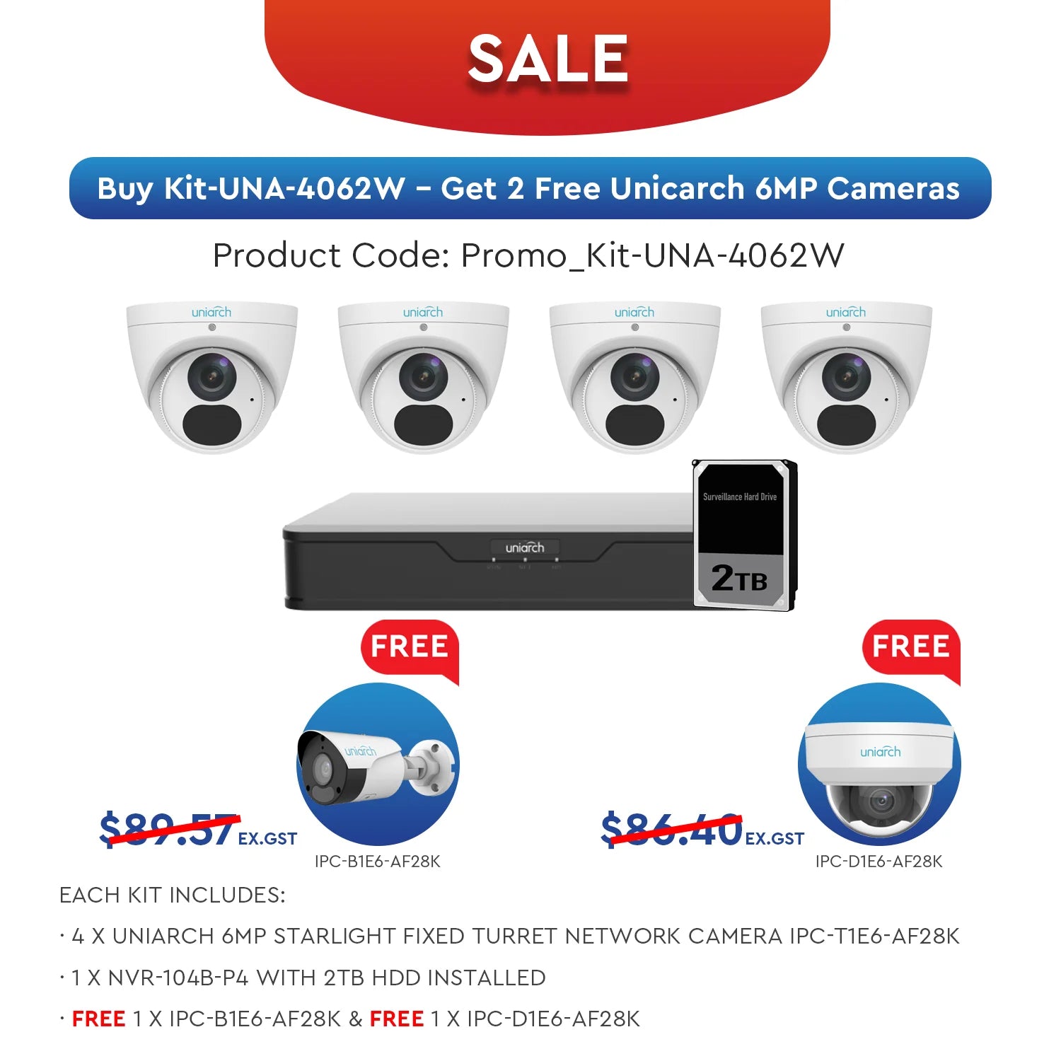 UNIARCH 6MP CCTV PROMO KIT